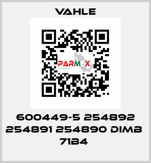 600449-5 254892 254891 254890 DIMB  71B4  Vahle