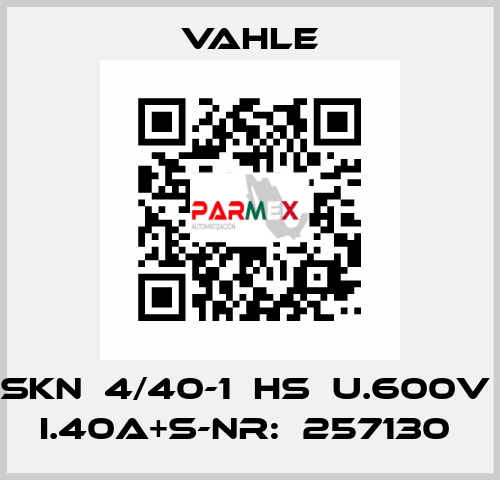 SKN  4/40-1  HS  U.600V  I.40A+s-nr:  257130  Vahle