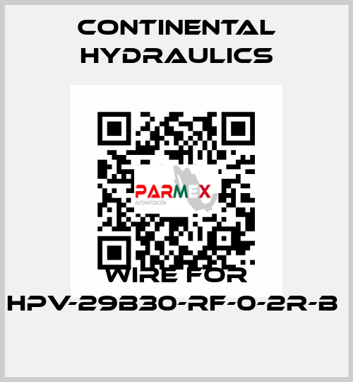 wire for HPV-29B30-RF-0-2R-B  Continental Hydraulics