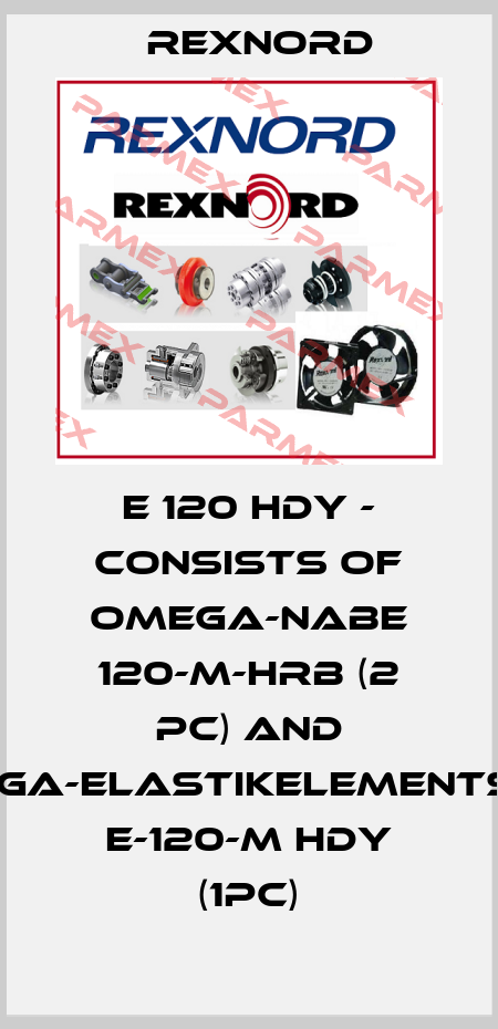 E 120 HDY - consists of OMEGA-Nabe 120-M-HRB (2 pc) and OMEGA-Elastikelementsatz E-120-M HDY (1pc) Rexnord