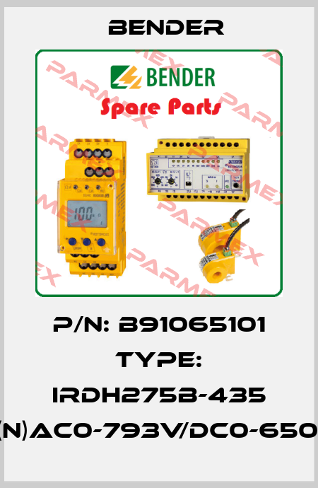 P/N: B91065101 Type: IRDH275B-435 3(N)AC0-793V/DC0-650V Bender