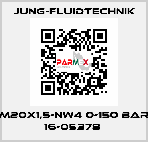 M20X1,5-NW4 0-150 BAR 16-05378  JUNG-FLUIDTECHNIK