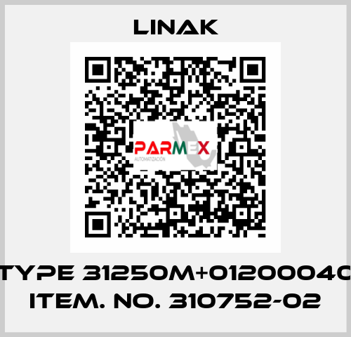 Type 31250M+01200040 Item. No. 310752-02 Linak