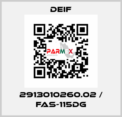 2913010260.02 / FAS-115DG Deif