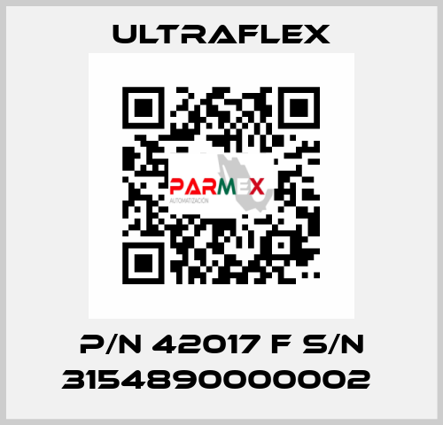 P/N 42017 F S/N 3154890000002  Ultraflex