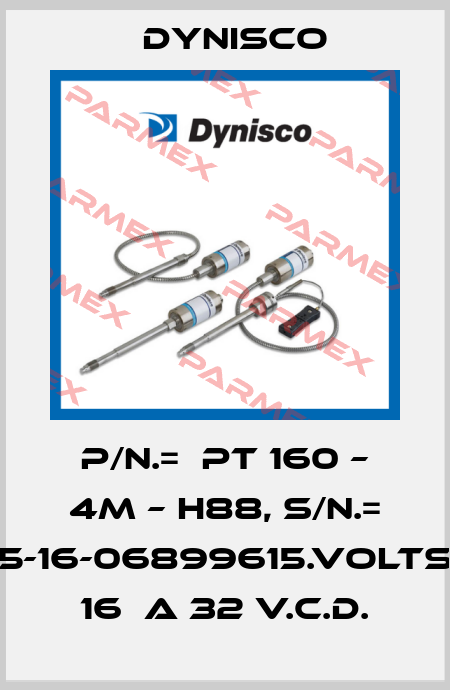 P/N.=  PT 160 – 4M – H88, S/N.= 05-16-06899615.VOLTS.=  16  A 32 V.C.D. Dynisco
