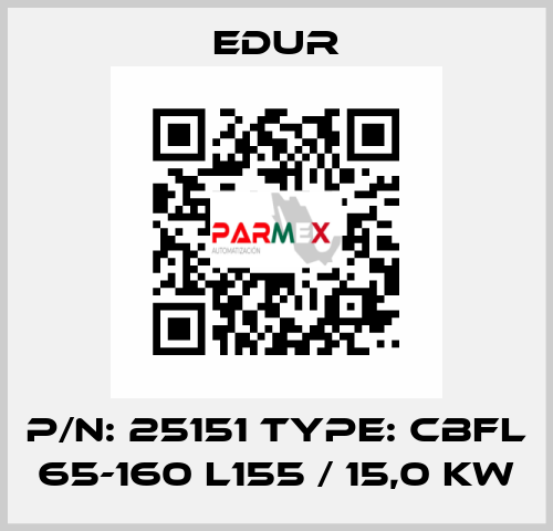 P/N: 25151 Type: CBFL 65-160 L155 / 15,0 KW Edur