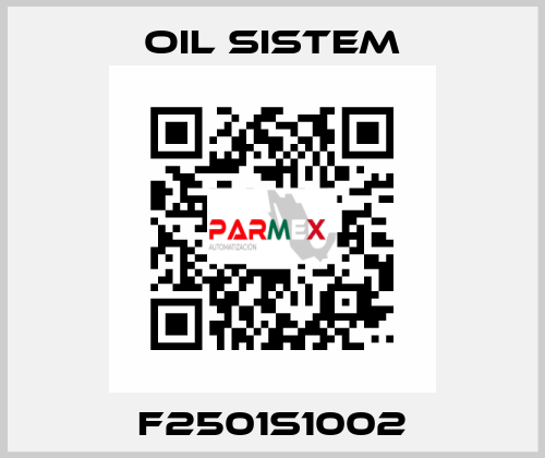 F2501S1002 Oil Sistem