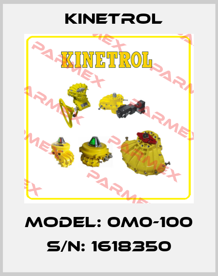 Model: 0M0-100  S/N: 1618350 Kinetrol