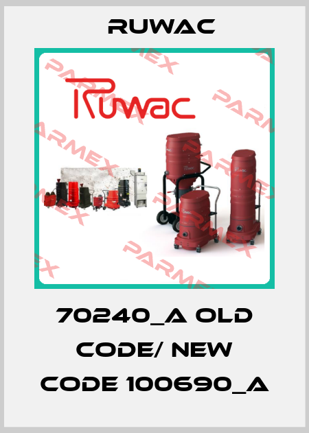 70240_A old code/ new code 100690_A Ruwac