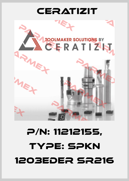 P/N: 11212155, Type: SPKN 1203EDER SR216 Ceratizit