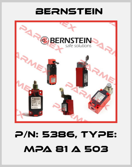 P/N: 5386, Type: MPA 81 A 503 Bernstein
