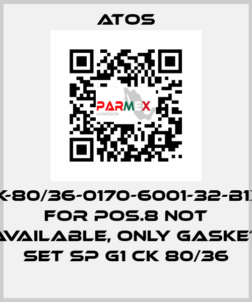 CK-80/36-0170-6001-32-B1X1 for Pos.8 not available, only gasket set SP G1 CK 80/36 Atos