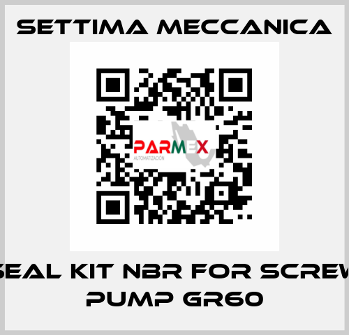 SEAL KIT NBR FOR SCREW PUMP GR60 Settima Meccanica