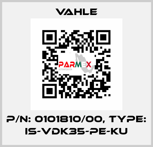 P/n: 0101810/00, Type: IS-VDK35-PE-KU Vahle