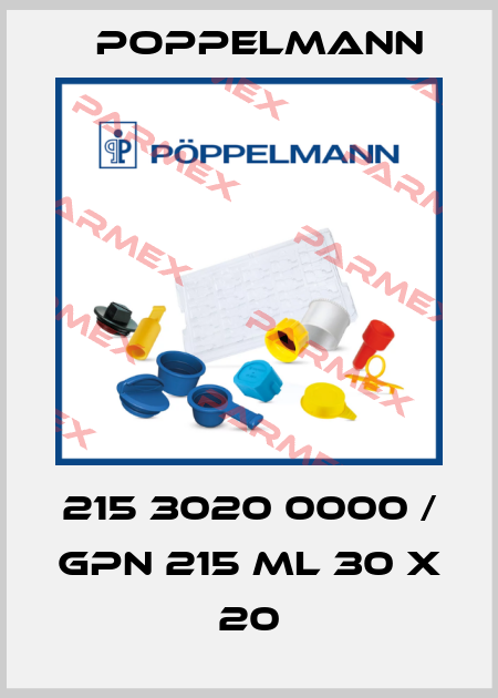 215 3020 0000 / GPN 215 ML 30 x 20 Poppelmann