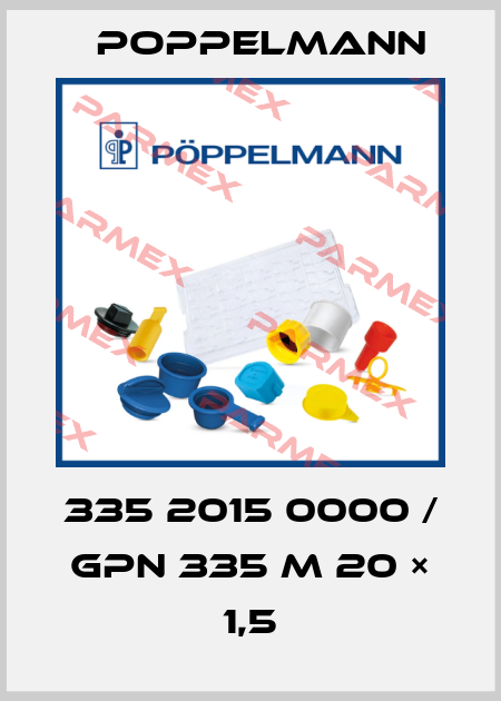 335 2015 0000 / GPN 335 M 20 × 1,5 Poppelmann