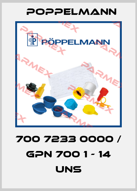 700 7233 0000 / GPN 700 1 - 14 UNS Poppelmann