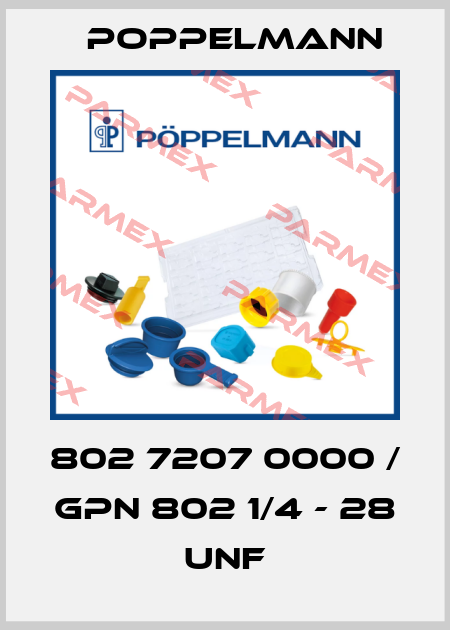 802 7207 0000 / GPN 802 1/4 - 28 UNF Poppelmann