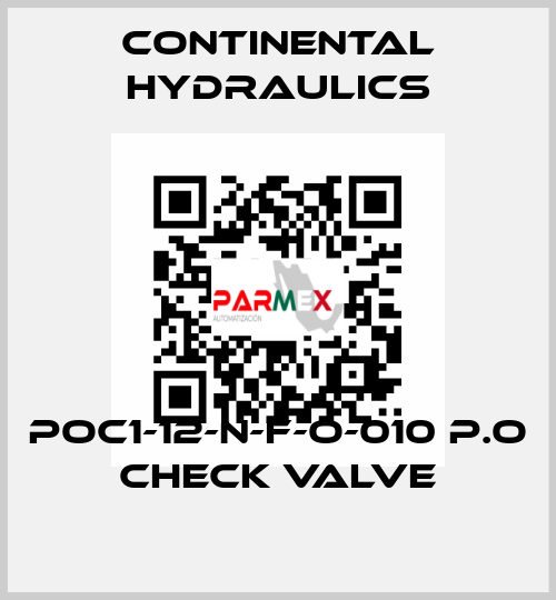 POC1-12-N-F-O-010 P.O CHECK VALVE Continental Hydraulics