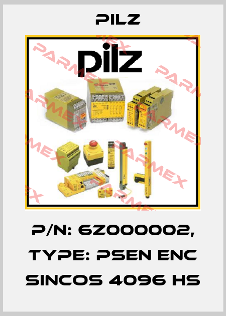 p/n: 6Z000002, Type: PSEN enc sincos 4096 hs Pilz