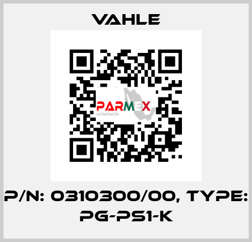 P/n: 0310300/00, Type: PG-PS1-K Vahle