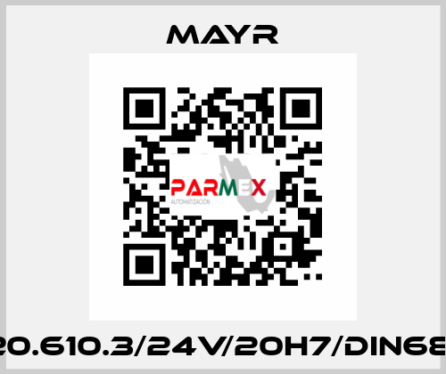 6/820.610.3/24V/20H7/DIN6885-1 Mayr