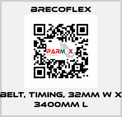 BELT, TIMING, 32MM W X 3400MM L Brecoflex