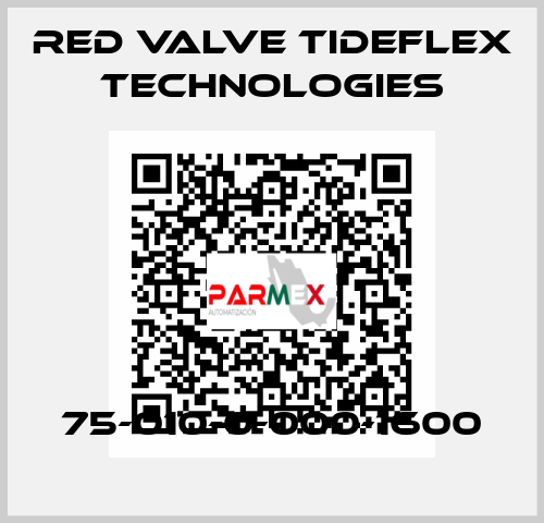 75-010-0-000-1600 Red Valve Tideflex Technologies