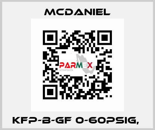 KFP-B-GF 0-60PSIg,  McDANIEL