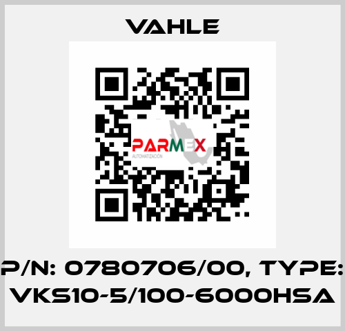 P/n: 0780706/00, Type: VKS10-5/100-6000HSA Vahle