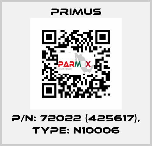 p/n: 72022 (425617), type: N10006 Primus