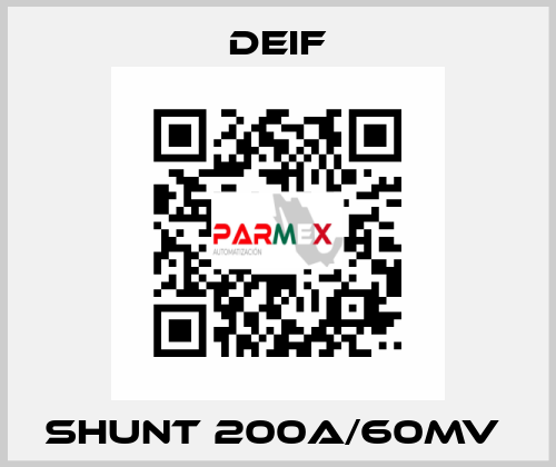 SHUNT 200A/60MV  Deif