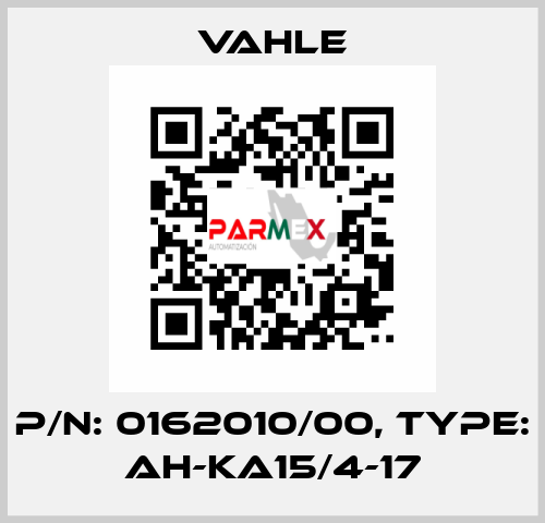 P/n: 0162010/00, Type: AH-KA15/4-17 Vahle