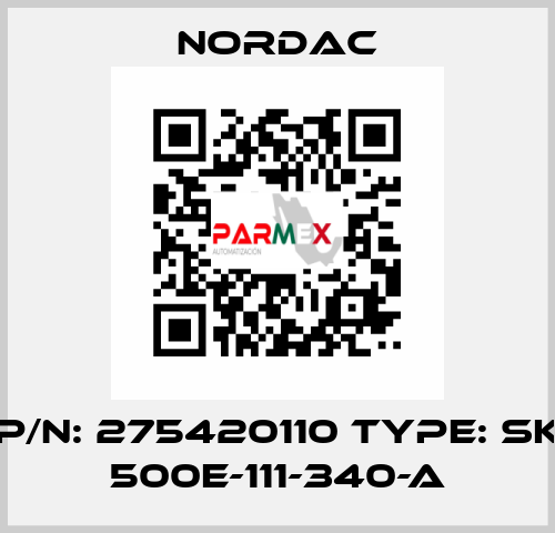 P/N: 275420110 Type: SK 500E-111-340-A NORDAC