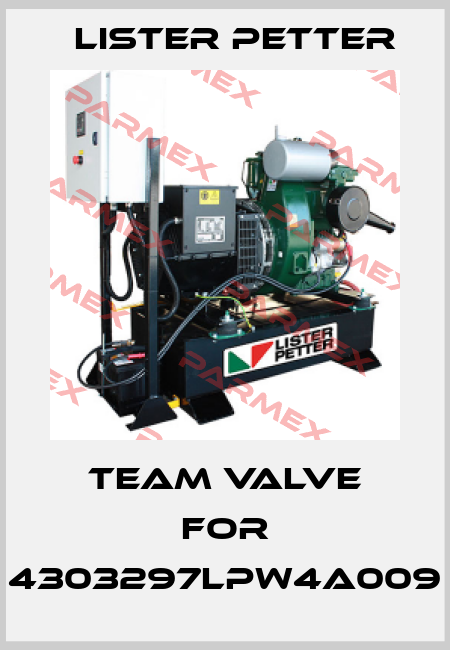 team valve for 4303297LPW4A009 Lister Petter
