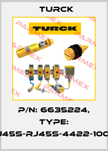 p/n: 6635224, Type: RJ45S-RJ45S-4422-100M Turck