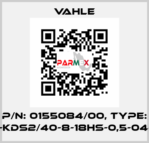 P/n: 0155084/00, Type: SA-KDS2/40-8-18HS-0,5-04-08 Vahle