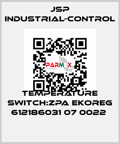 TEMPERATURE SWITCH:ZPA EKOREG 612186031 07 0022  JSP Industrial-Control