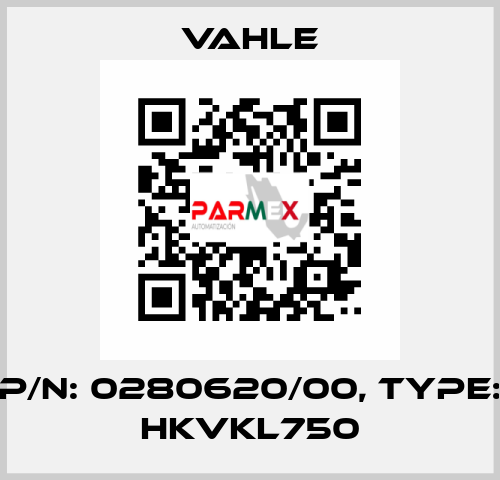 P/n: 0280620/00, Type: HKVKL750 Vahle