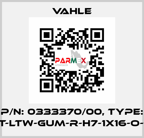 P/n: 0333370/00, Type: LT-LTW-GUM-R-H7-1x16-O-K Vahle