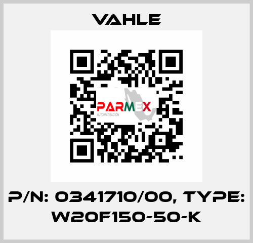 P/n: 0341710/00, Type: W20F150-50-K Vahle