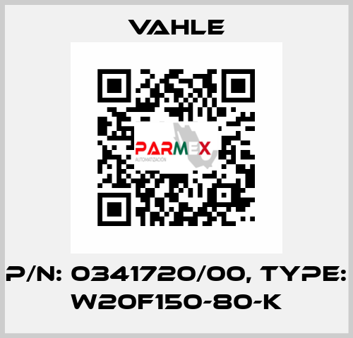 P/n: 0341720/00, Type: W20F150-80-K Vahle