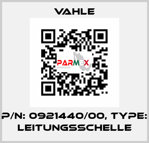 P/n: 0921440/00, Type: LEITUNGSSCHELLE Vahle