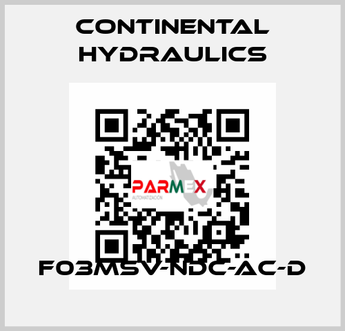 F03MSV-NDC-AC-D Continental Hydraulics