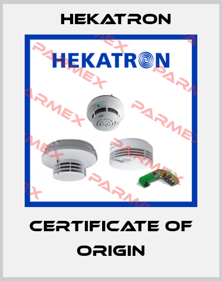 Certificate of Origin Hekatron