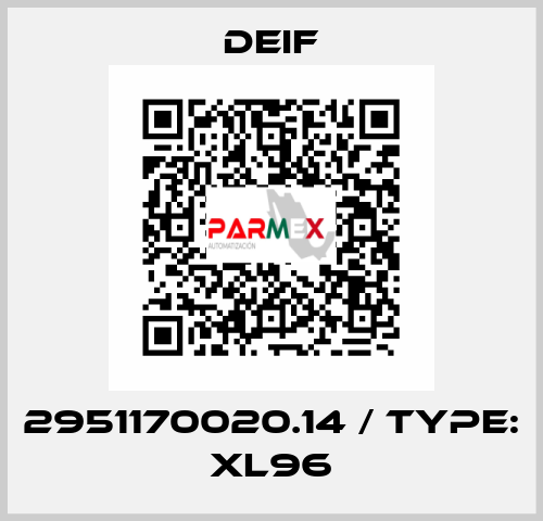 2951170020.14 / Type: XL96 Deif