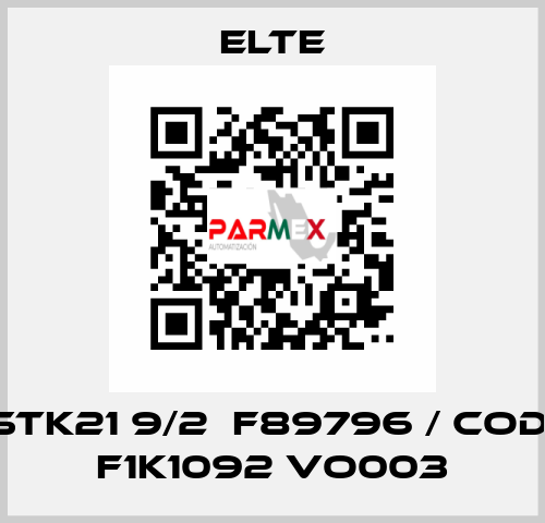 STK21 9/2  F89796 / cod: F1K1092 VO003 Elte