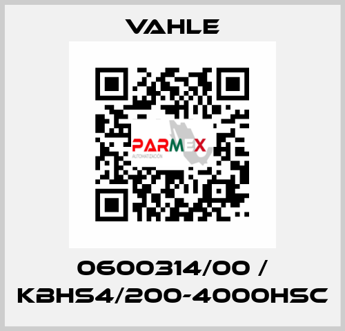 0600314/00 / KBHS4/200-4000HSC Vahle