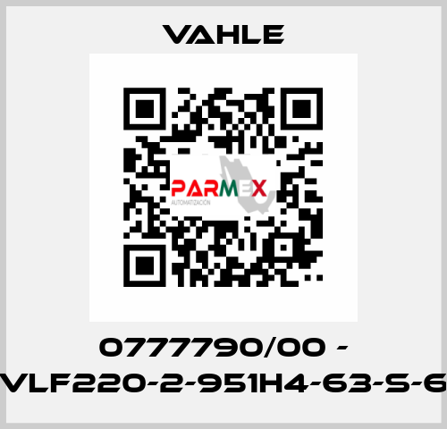 0777790/00 - VLF220-2-951H4-63-S-6 Vahle